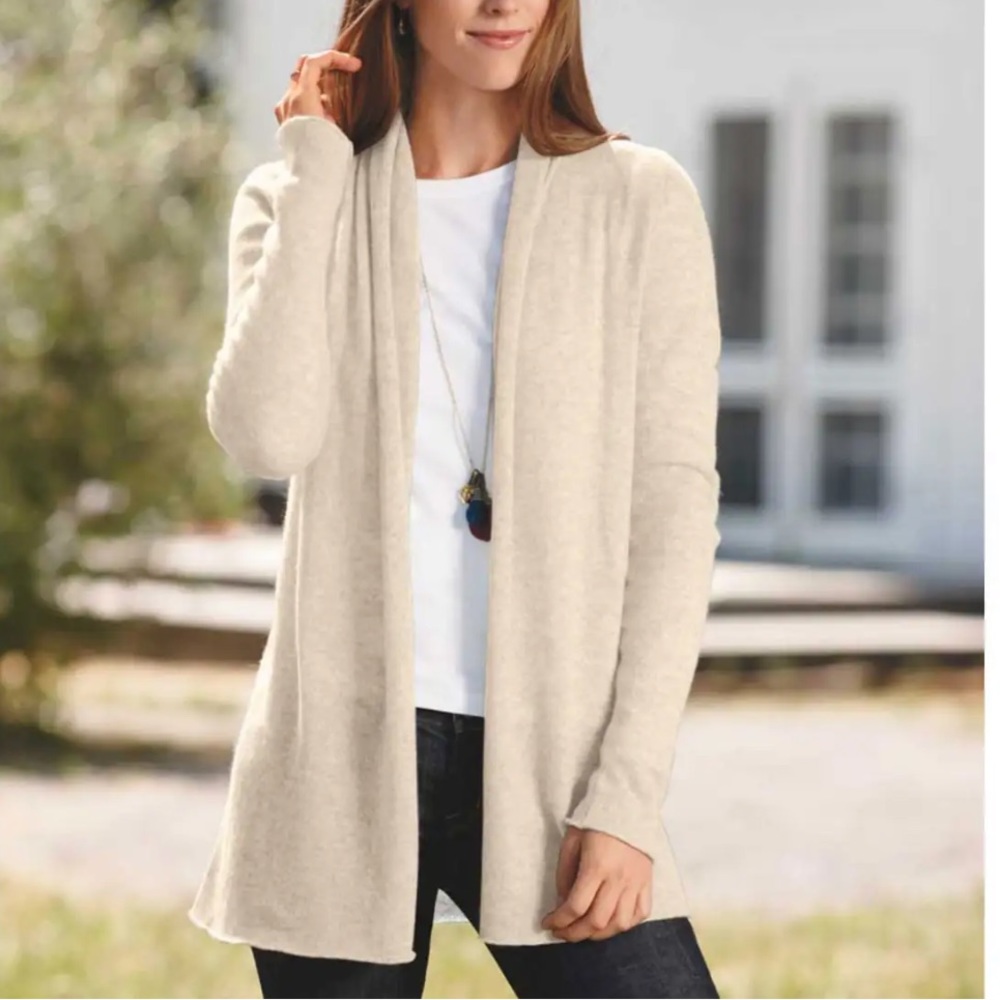 Lightweight Cashmere Duster Cardigan